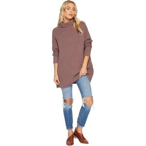 Free People Ottoman Slouchy Tunic Sweater Ribbed Top Taupe Size XS ‎ $168